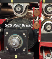 SCS cylinder brush cleans low carbon steel, leaving a smooth rust free surface